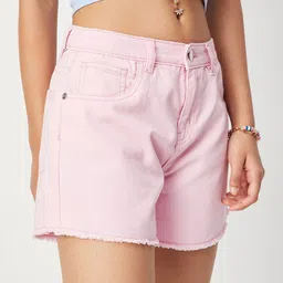 max Girls Mid Rise Cotton Denim Shorts image 4