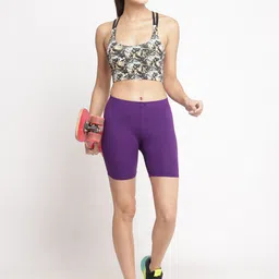 Jinfo Women Pack Of 2 Mid-Rise Cycling Shorts image 5