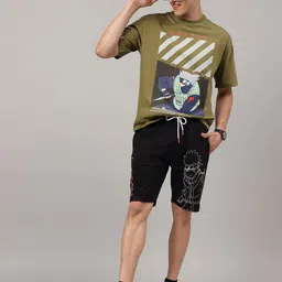 Free Authority Men Pack Of 2 Naruto Printed Joggers & Shorts image 5