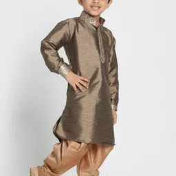 VASTRAMAY Boys Ethnic Motifs Printed Mandarin Collar Kurta With Dhoti Pants image 2
