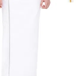 Ramraj Pack Of 2 Pure Cotton Zari Border Dhotis image 1