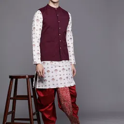 Manyavar Men Ethnic Motif Embroidered Ankle Length Dhoti Pants image 5