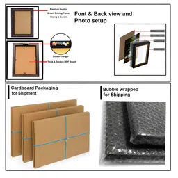 Hawai Gold Toned & Red Panchamukhi 24k Gold Plated Foil Embossed Wooden Wall Photo Frame image 4