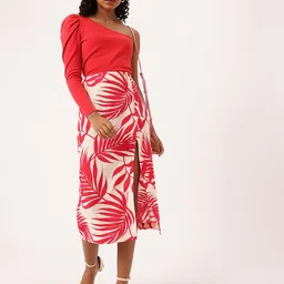 DressBerry Cherry Red Shoulder Spy Top image 5