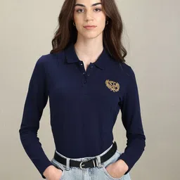 U.S. Polo Assn. Women Polo Collar Slim Fit Cotton Casual T-shirt-picture-38