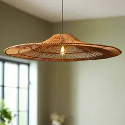 habereindia Teardrop Rattan Hanging Light (Brown)-picture-10