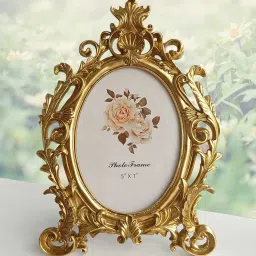 Gold Metal Vintage Bareque Table Photo Frame by Art Street image 1