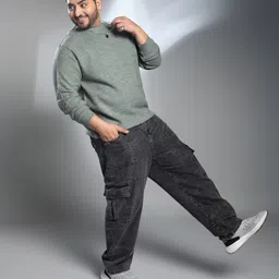 instafab plus Men Solid Turtle Neck Green Sweater image 4