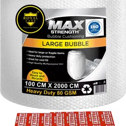 royal care professional Bubble Wrap Sheet 100CM x 2000CM – 80 GSM With Fragile Stickers Security Bag-picture-10