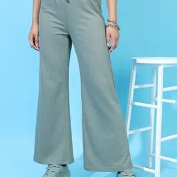 Women Solid Green Track Pants-image-76