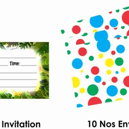 balloonistics Jungle Animals Theme Invitations Cards with Envelopes for Birthday Party Kids Birthday Party Invitations for Boys and Girls Pack of 10 Invitation Card image 5