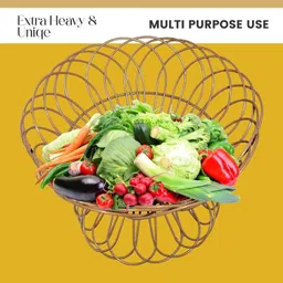 pure source (india) Hard Metal Powder Coated Iron Fruit & Vegetable Basket image 4