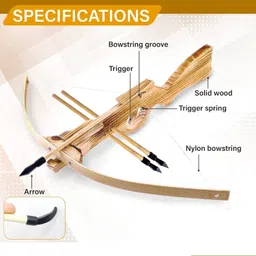 viazaid Wooden Toy Crossbow-Bow & Arrow for Kids Archery Set with Rubber-Tipped Arrows Decorative Showpiece - 5 cm-picture-15