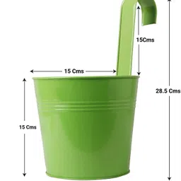 appeasy Metal Multicolor Railing Planter Stand-6 Pcs (Round Shape). Garden Gnome image 3