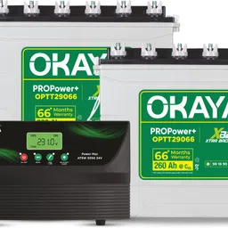 okaya Inverter and 2 Battery Combo, ATSW3050 2500VA Inverter & OPTT29066 260Ah Tall Tubular Inverter Battery-picture-21