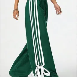 thegoodcollection Women Loose Fit Green Cotton Blend Trousers-picture-43