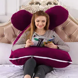 daddy cool U Shaped Velvet Microfibre Solid Pregnancy Pillow Pack of 1 image 4