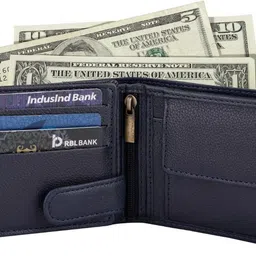 marknix Men Casual, Formal Blue Genuine Leather RFID Wallet image 3
