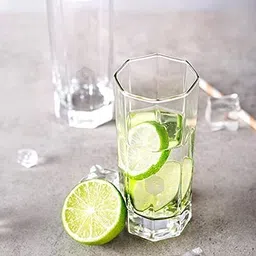 cqz (Pack of 6) Italian Premium Juice Glasses,Stylish and Crystal Highball Glasses Glass Set Water/Juice Glass image 2