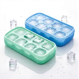 2pcs 8 big Cavity Pop Up Ice Cube Trays for Freezer with Lid 100% BPA Free B116 Multicolor Silicone Ice Cube Tray-image-53
