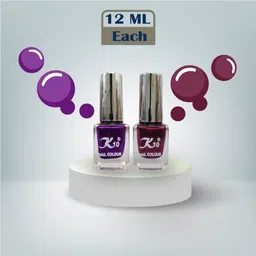 k10 Quick Dry,Chip Resistant, Long Lasting nail paint combo Multi color Purple,Maroon image 2