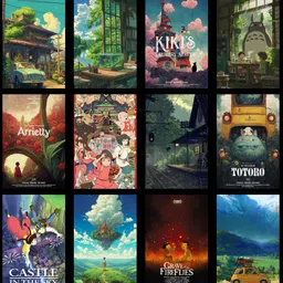 Ghibli Poster Set of 12 | Japanese Anime Wall Art Collection 3D Poster-image-58