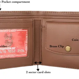 mundkar Men Brown, Tan Artificial Leather RFID Wallet - Mini image 2
