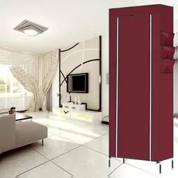bhimada cloth stand rack shelf almirah PVC Collapsible Wardrobe-picture-17
