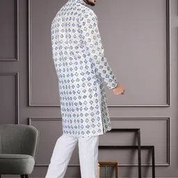 fabwax Men Cotton Blend Kurta Pyjama Set image 3