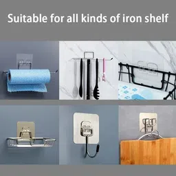 prievado 8Pcs Adhesive Rack Hanger Hooks, Wall Hooks for Bathroom Kitchen Office Hook 1 image 2