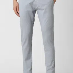 peter england Men Skinny Fit Grey Cotton Blend Trousers-picture-13