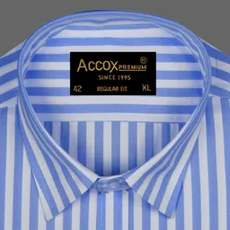 accox Men Regular Fit Checkered Tie up Collar Formal Shirt image 3