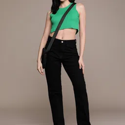 roadster Women Slim Mid Rise Black Jeans image 5