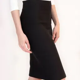 moye moye Women Solid Pencil Black Skirt image 3