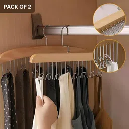 pelbart 2 Pcs Adjustable Hanger Rod for Wardrobe – Multi Use Wooden Rack Wooden Scarf Pack of 2 Hangers For Scarf-picture-28