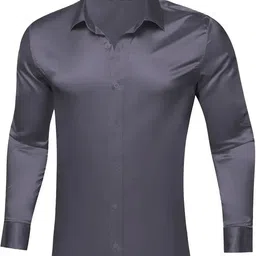 torontocn Men Satin Shirt Pant Set image 3