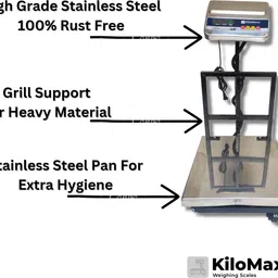 KiloMaxx KM-21, 100Kg With Ultrabright Display For Shops Stores or Industrial Uses 14*14" Weighing Scale image 3