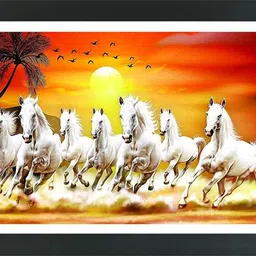 frizzy arts seven horse | seven horse paintings | seven lucky horse | Digital Reprint 8 inch x 12 inch Painting-picture-27