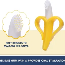 vadhavan Banana Tooth Brush | BPA-Free Silicone Baby Brush Teether image 2