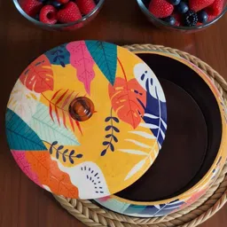 yusha handicrafts Tropical Leaf Roti Casserole Serve Casserole image 3