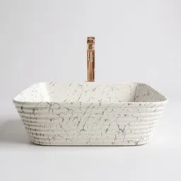 clayramic Premium Designer Ceramic Washbasin(M-Bruno-1003-Matt) (20x15x6)(M-1003) Table Top Basin image 3