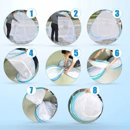 kartona Double Bed, Queen Size Bed, King |Polyester, Foldable Polyester Washable Adults Mosquito Net image 4