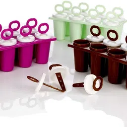 rimoal 8 MOLD ICE CANDY MAKER Pink Plastic Ice Cube Tray image 2