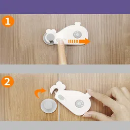 primetan Baby Safety Locks | Child Proof Cabinets, Drawers, Appliances, Toilet Seat, Fridge and Oven | Tools Not Required | Uses Dual Adhesive Tape and Latch System (Blue) image 4