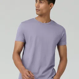 xyxx Pack of 1 Pace Intellieaze Men Solid Crew Neck Pure Cotton Purple T-Shirt-picture-15