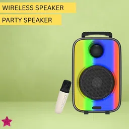 YAROH Rainbow (BLUETOOTH TROLLEY SPEAKER) Deep Bass Stereo Sound With Karaoke MicON494 35 W Bluetooth Party Speaker-picture-21