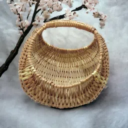 mba tokri vala Cane Bamboo Wicker Chand Basket Fruits, Vegetables, Pooja,Ecofriendly Wooden Fruit & Vegetable Basket image 4