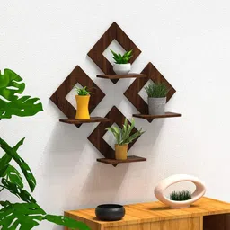 stalory Pot Stand Set of 4 Piece Decorative Wooden Wall Hanging for Home Decor Office-picture-13