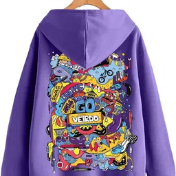 veirdo Men Full Sleeve Graphic Print Hooded Sweatshirt image 1