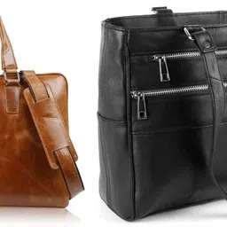 cimoni Men Tan, Black Messenger Bag image 1